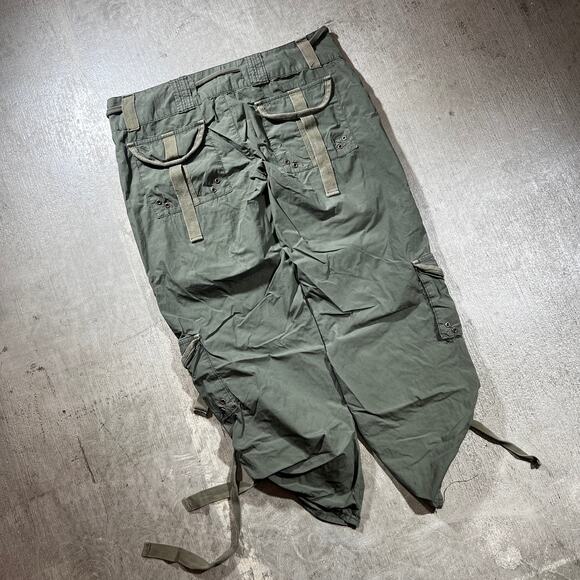 Y2K Cargo Pants Army Green strap detail Size 31 - Picture 2 of 7